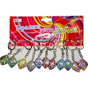 Брелок (KL-483) ромбик с узорами, цена за 120 шт (2400 шт/кор)