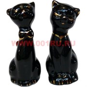 Кошечки из фарфора черные раздельные 8 см, цена за пару