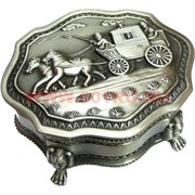 Шкатулка "Карета" на лапах, мельхиор (715)