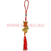 Подвеска Петух и 3 золотые монетки "под дерево" символ 2017 года