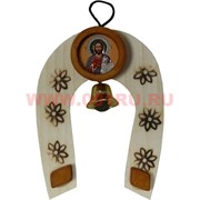 Оберег подкова христианская с колокольчиком средняя