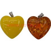 Сердца из янтаря (пластмассовые) 3,2х3,5 см