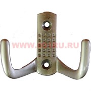 Крючок мебельный двухрожковый (арт.10) "матовый хром" 100 шт/упаковка