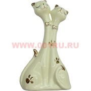 Две кошечки лимонные 21 см, фарфор