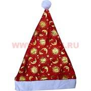 Колпак Санта Клауса с золотистым тиснением 12 шт/упаковка