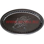 Поднос металлический 18х29 см овальный с узорами