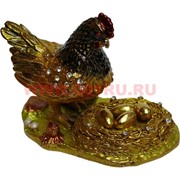 Шкатулка со стразами (3098) "Курица с гнездом"