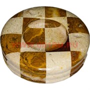 Пепельница из оникса шахматная 13 см (средняя)