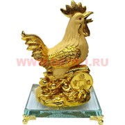Петух 19 см (ZM16-8) полистоун на стеклянной подставке (символ 2017 года)