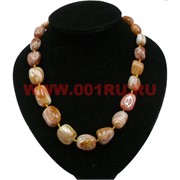 Бусы из красного агата 50 см, галтовка