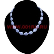 Бусы из голубого агата "Капля"