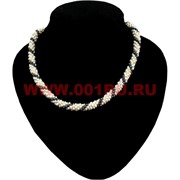 Бусы из жемчуга "Жгут черно-белый"