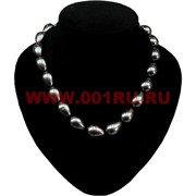 Бусы из жемчуга "майорка" капля черные большие