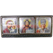 Амулет православный на липучке "триптих" серебряный, цена за 25 штук