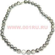 Бусы из кварца размер 10 серебристый цвет