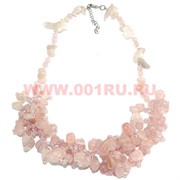Бусы из натур.камня 45-48 см розовый кварц