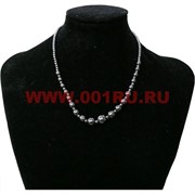 Бусы из гематита на убывание (через бусинку)