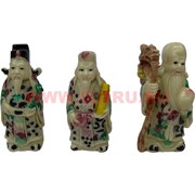 Нецке, белая кость, Три старца Фу Лу Шу 8 см