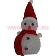 Снеговик светящийся (920) в колпаке 20 см (высота с колпаком)