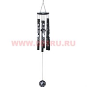 Музыка ветра 6 трубок (7) Инь Ян черная большая (35 см длина большой трубки)