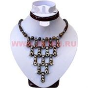 Бусы колье из кости с узорами (производство Индия)