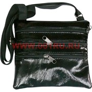 Сумочка женская с 3 змейками черная