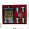 Набор в коже с Флягой 9 унций Jack Daniels + 4 стаканчика (22-25) - фото 110047
