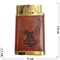 Зажигалка газовая турбо в коже с рисунками животных и птиц 20 шт/уп (прямоугольная) - фото 132082