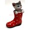 Котик из керамики (K19) в сапоге