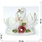 Фигурка фарфоровая «Лебеди»с красной розой 12 см - фото 139691