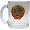 Чашка с ручкой «герб СССР» стеклянная