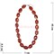 Бусы из красной яшмы 1x1,5 см овальные 45 см - фото 180096