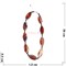 Бусы из сердолика 4x1,5 см овальные с черными бусинами 55 см - фото 180288