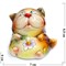 Фигурка из цветной керамики Кот с цветком 6,5 см - фото 187494