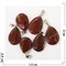 Семечка подвеска 1,5x2,5 см из коричневой яшмы (цена за 1 шт) - фото 202649