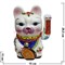 Кот Манэки-нэко керамический 25 см с колокольчиком - фото 85540