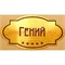 Наклейка на статуэтку "Оскар" оптом "Гений"